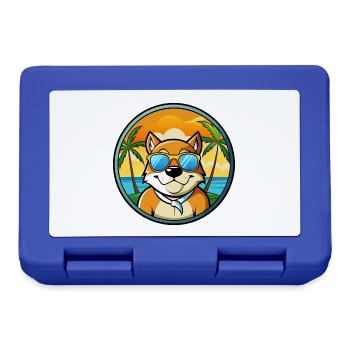 Moskau Watchdog Rasse Cartoon Sonnenbrille Strand - Brotdose - Royalblau - Vorne
