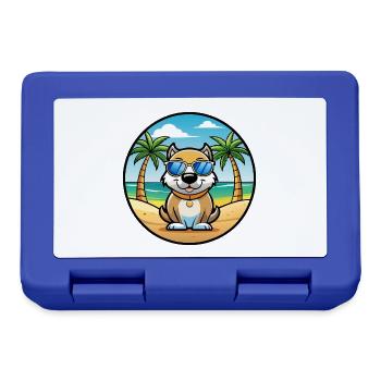 Milieu Asiatique Ovtcharka Chien Race Dessin Animé Plage - Boîte à goûter - bleu royal - Devant