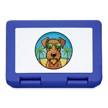 Irish Terrier Hunderasse Cartoon Sonnenbrille Strand - Brotdose - Royalblau - Vorne