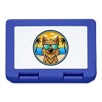 Griffon Nivernais Hunderasse Cartoon Sonnenbrille Strand - Brotdose - Royalblau - Vorne