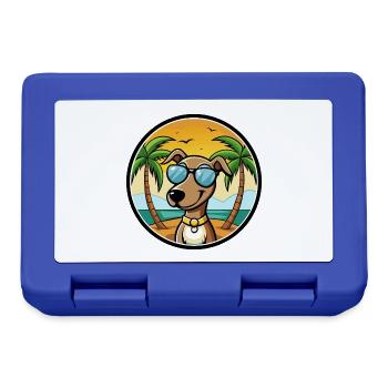 Hannover Laufhund Hunderasse Cartoon Sonnenbrille Strand - Brotdose - Royalblau - Vorne