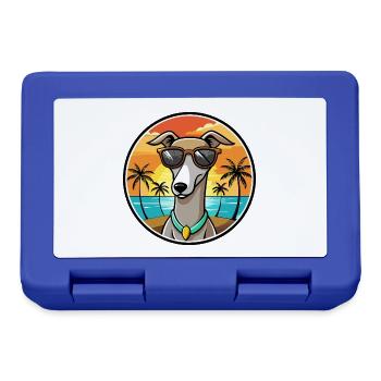 Galgo Español Hunderasse Cartoon Sonnenbrille Strand - Brotdose - Royalblau - Vorne