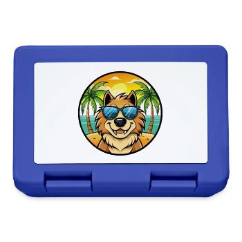 Estrela Mountain Dog Breed Cartoon Sunglass Beach - Boîte à goûter - bleu royal - Devant