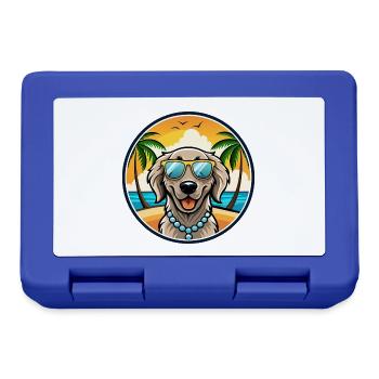 Flat Coated Retriever Dog Breed Cartoon Sunglasses - Lunchbox - royal blue - Front