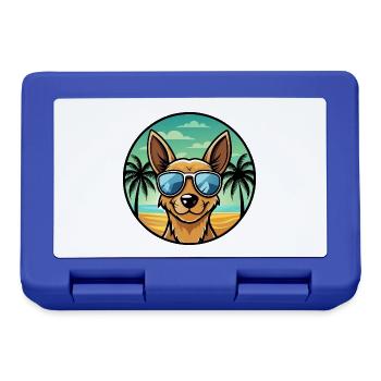 Englische Spielzeug Terrier Hund Rasse Cartoon Sonnenbrille - Brotdose - Royalblau - Vorne