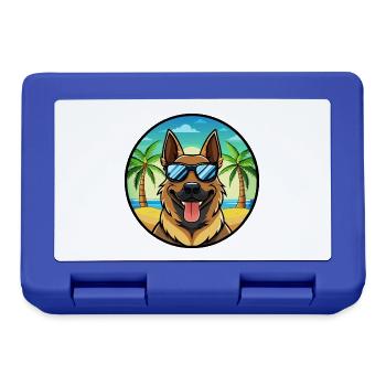 Berger d’Europe de l’Est Race Cartoon Beach - Boîte à goûter - bleu royal - Devant