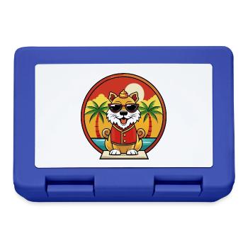 Chinesische kaiserliche Hunderasse Cartoon Sonnenbrille Strand - Brotdose - Royalblau - Vorne