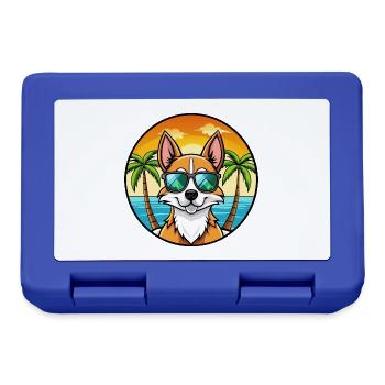 Chilenische Foxterrier Hunderasse Cartoon Sonnenbrille - Brotdose - Royalblau - Vorne