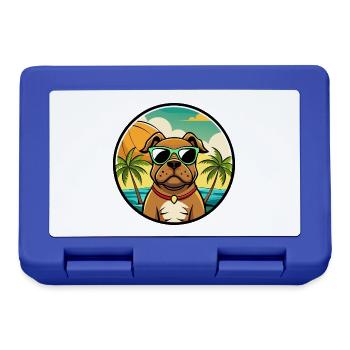 Boerboel Chien Race Dessin Animé Lunettes De Soleil Plage - Boîte à goûter - bleu royal - Devant