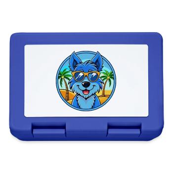 Blauer Paul Terrier Hund Rasse Cartoon Sonnenbrille Strand - Brotdose - Royalblau - Vorne