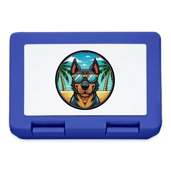 Beauceron Hunderasse Cartoon Sonnenbrille Strand - Brotdose - Royalblau - Vorne