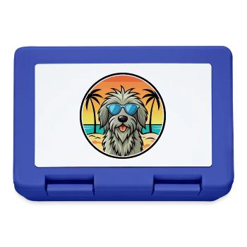 Bergamasker Schäferhund Rasse Cartoon Sonnenbrille - Brotdose - Royalblau - Vorne