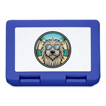 Bergamasco Chien Race Dessin Animé Lunettes De Soleil Plage - Boîte à goûter - bleu royal - Devant
