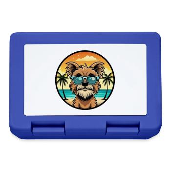 Affenpinscher Dog Breed Cartoon Sunglasses Beach - Lunchbox - royal blue - Front