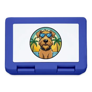 Weich beschichtete Wheaten Terrier Hunderasse Karikatur - Brotdose - Royalblau - Vorne