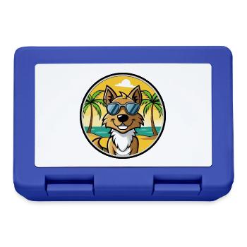 Tiroler Bracke Hunderasse Cartoon Sonnenbrille Strand - Brotdose - Royalblau - Vorne