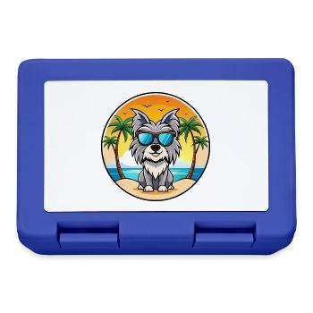Skye Terrier Hunderasse Cartoon Sonnenbrille Strand - Brotdose - Royalblau - Vorne