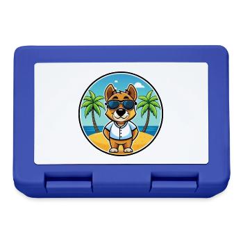 Sporting Lucas Terrier Hunderasse Cartoon Beach - Brotdose - Royalblau - Vorne