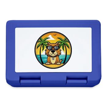 Smaland Hound Hund Rasse Cartoon Sonnenbrille Strand - Brotdose - Royalblau - Vorne