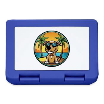 Sloughi Hunderasse Cartoon Sonnenbrille Strand - Brotdose - Royalblau - Vorne