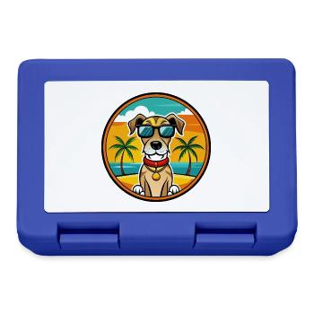 Sabueso Español Hunderasse Cartoon Sonnenbrille Strand - Brotdose - Royalblau - Vorne