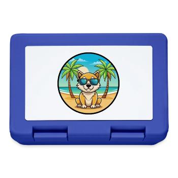 Porcelaine Chien Race Dessin Animé Lunettes De Soleil Plage - Boîte à goûter - bleu royal - Devant