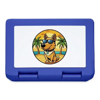 Polnische Jagdhunderasse Cartoon Sonnenbrille Strand - Brotdose - Royalblau - Vorne