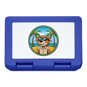 Poitevin Hound Hund Rasse Cartoon Sonnenbrille Strand - Brotdose - Royalblau - Vorne