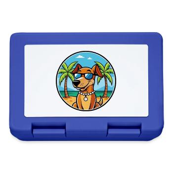Polnische Jagdhunderasse Cartoon Sonnenbrille Strand - Brotdose - Royalblau - Vorne