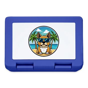 Perro De Presa Mallorquinische Hunderasse Cartoon Beach - Brotdose - Royalblau - Vorne