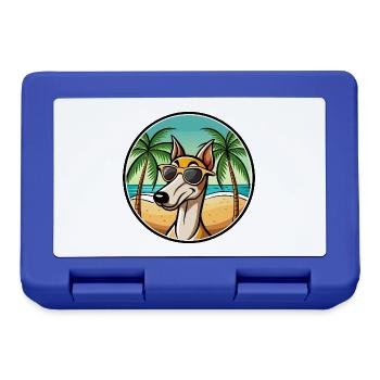 Alter kroatischer Windhund Hunderasse Cartoon Strand - Brotdose - Royalblau - Vorne