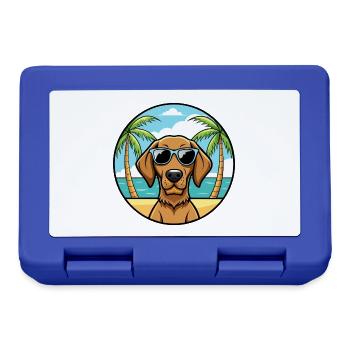 Drahthaar Vizsla Hund Rasse Cartoon Sonnenbrille Strand - Brotdose - Royalblau - Vorne