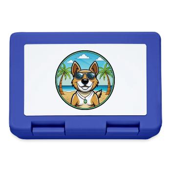 Teddy Roosevelt Terrier Hunderasse Cartoon Strand - Brotdose - Royalblau - Vorne