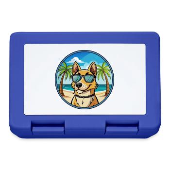 Norwegischer Windhund Rasse Cartoon Sonnenbrille Strand - Brotdose - Royalblau - Vorne