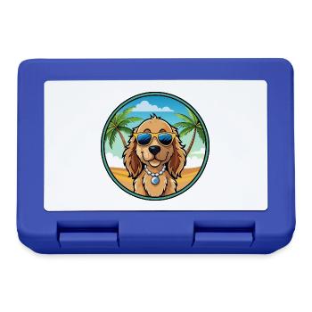 Norfolk Spaniel Hunderasse Cartoon Sonnenbrille Strand - Brotdose - Royalblau - Vorne