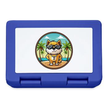 Milieu Asiatique Ovtcharka Chien Race Dessin Animé Plage - Boîte à goûter - bleu royal - Devant