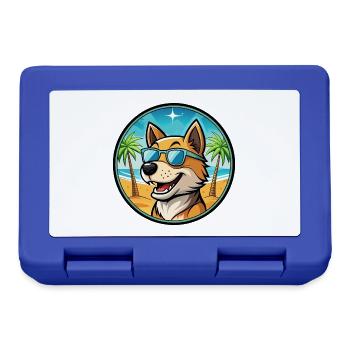 Lucas Terrier Hunderasse Cartoon Sonnenbrille Strand - Brotdose - Royalblau - Vorne