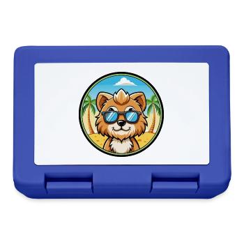 Lowchen Little Lion Dog Breed Cartoon Sunglasses - Lunchbox - royal blue - Front