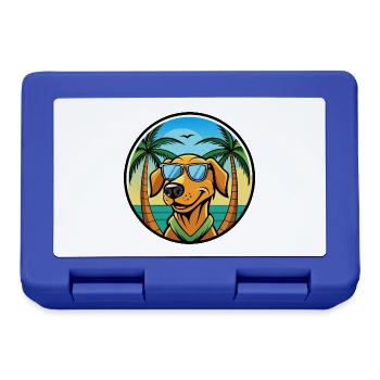 Litauischer Windhund Rasse Cartoon Sonnenbrille Strand - Brotdose - Royalblau - Vorne