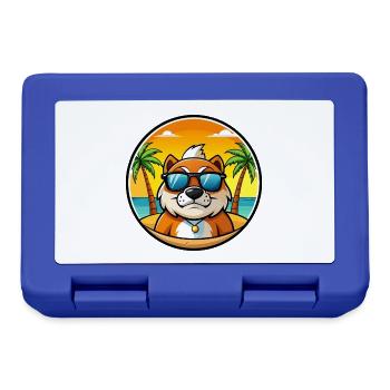 Moskau Watchdog Rasse Cartoon Sonnenbrille Strand - Brotdose - Royalblau - Vorne