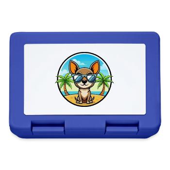 Miniatur Pinscher Hund Rasse Cartoon Sonnenbrille - Brotdose - Royalblau - Vorne