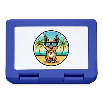 Lancashire Heeler Hunderasse Cartoon Sonnenbrille Strand - Brotdose - Royalblau - Vorne