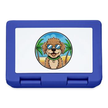 Lagotto Romagnolo Hunderasse Cartoon Sonnenbrille Strand - Brotdose - Royalblau - Vorne