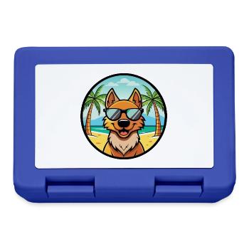 Friesischer Vorstehhund Rasse Cartoon Sonnenbrille Strand - Brotdose - Royalblau - Vorne