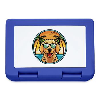 Flat Coated Retriever Dog Breed Cartoon Sunglasses - Lunchbox - royal blue - Front