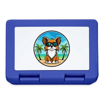 Englische Spielzeug Spaniel Hund Rasse Cartoon Sonnenbrille - Brotdose - Royalblau - Vorne
