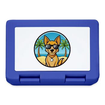 Dingo Hund Rasse Cartoon Sonnenbrille Strand - Brotdose - Royalblau - Vorne