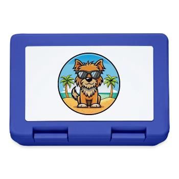 Belgische Griffon Hunderasse Cartoon Sonnenbrille Strand - Brotdose - Royalblau - Vorne