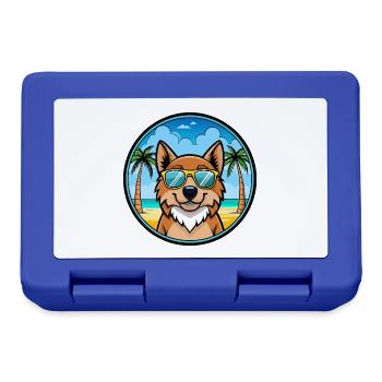 Kaukasische Ovcharka Hunderasse Cartoon Sonnenbrille - Brotdose - Royalblau - Vorne