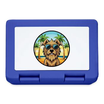 Briard Dog Breed Cartoon Sunglasses Beach - Lunchbox - royal blue - Front